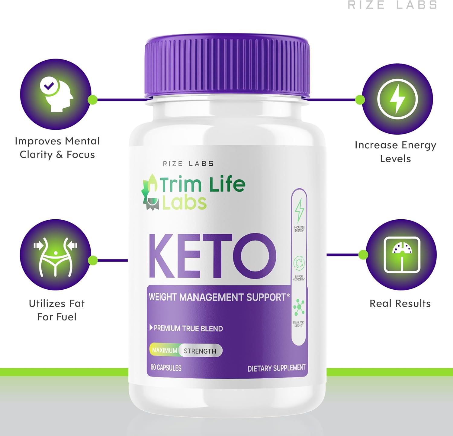 Trim Life Labs Keto Capsules - Maximum Strength Weight Loss Pills with Keto+ACV Formula - 60 Capsules