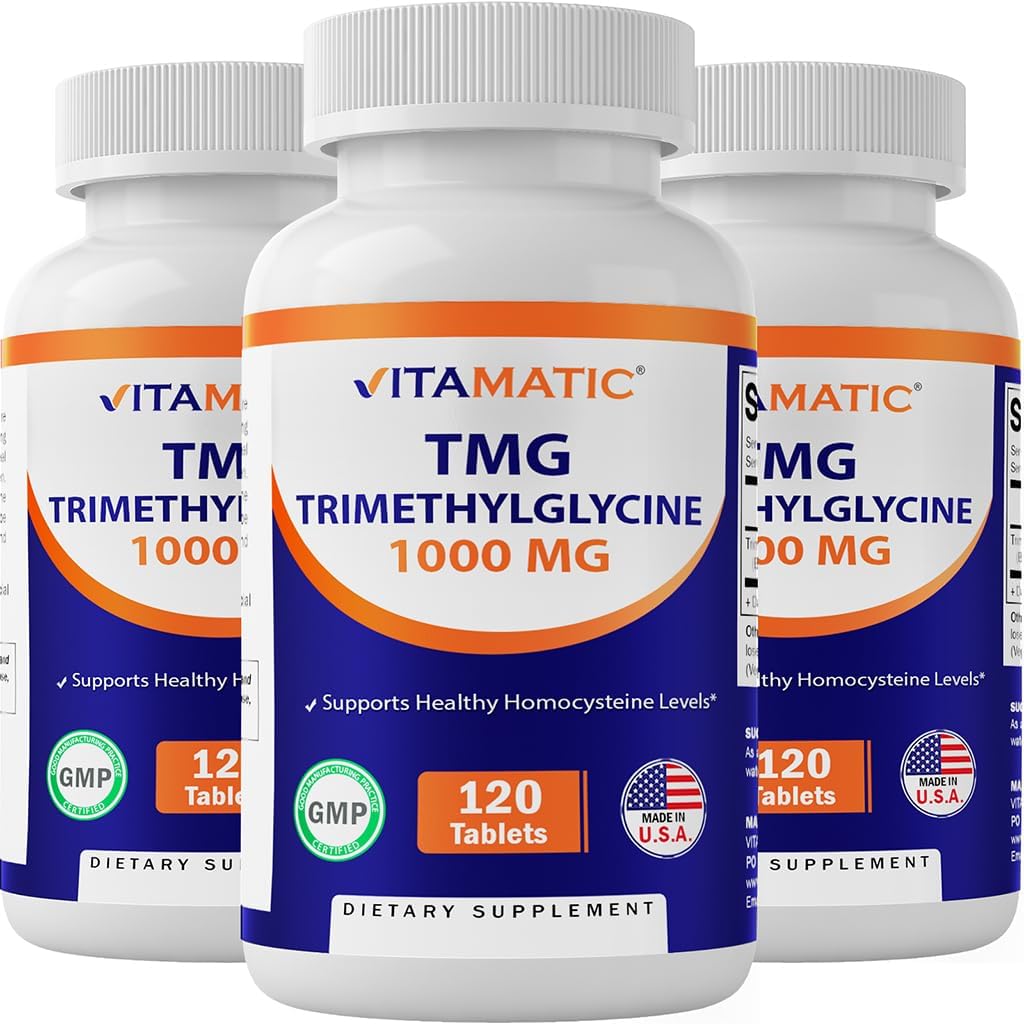 Trimethylglycine Supplements 1000mg - Betaine Anhydrous - 120 Tablets x 3 Bottles - Non-GMO & Gluten Free - 120 Servings - BoostGo Australia
