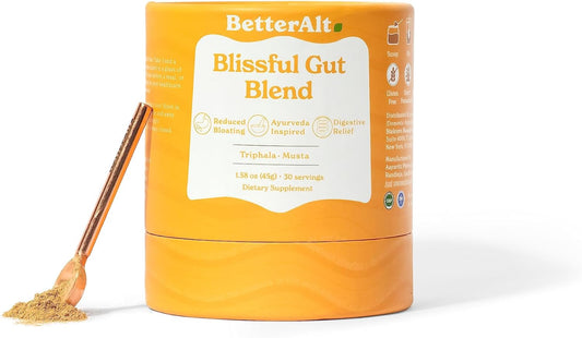 Triphala, Musta, and Ginger Gut Blend with Probiotics & Prebiotic Fiber for Digestive & Immune Support - Gluten Free for Men and Women