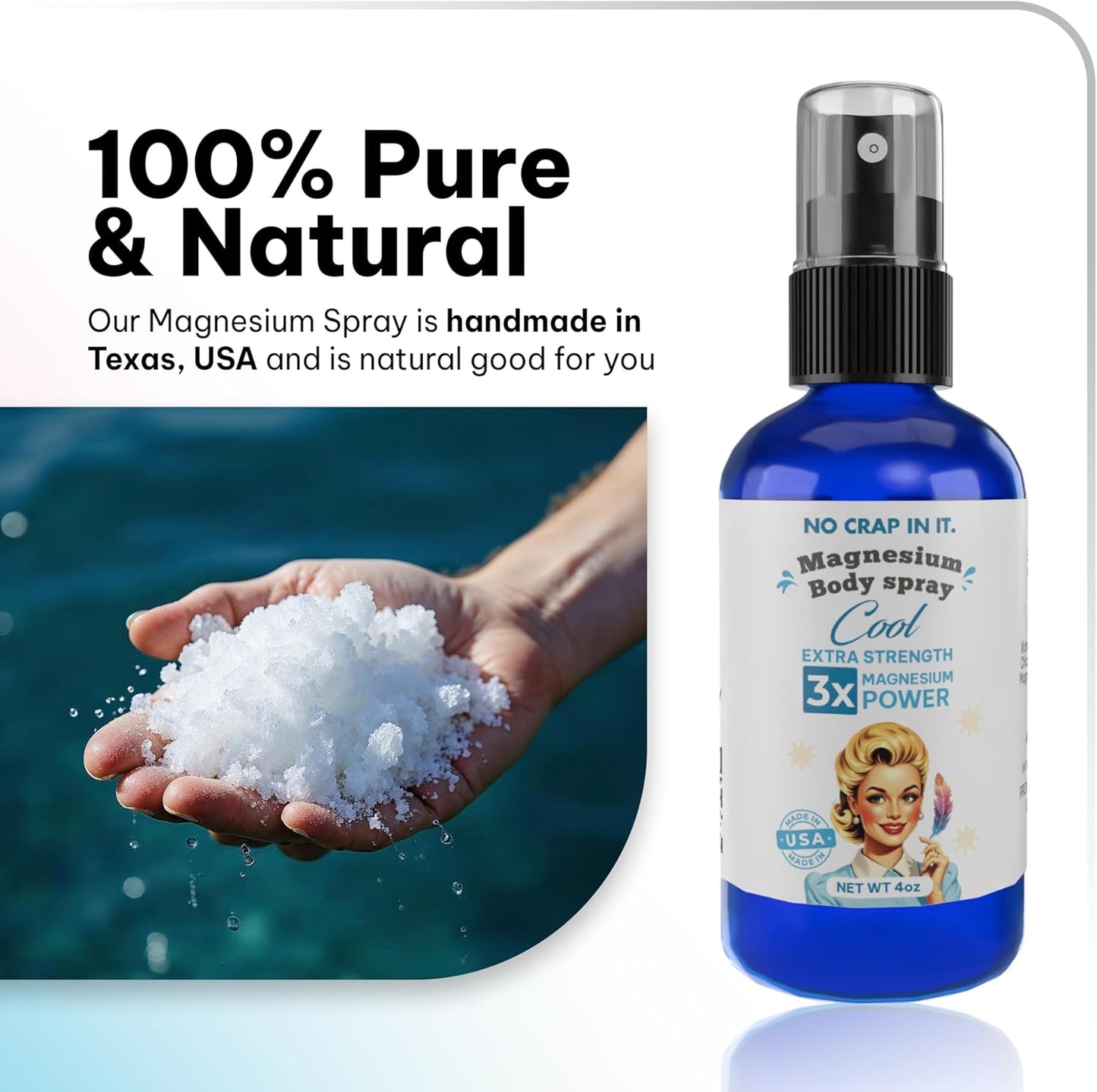 Triple Action Magnesium Spray - Immediate Relief with Magnesium Glycinate, Citrate, and Chloride Blend