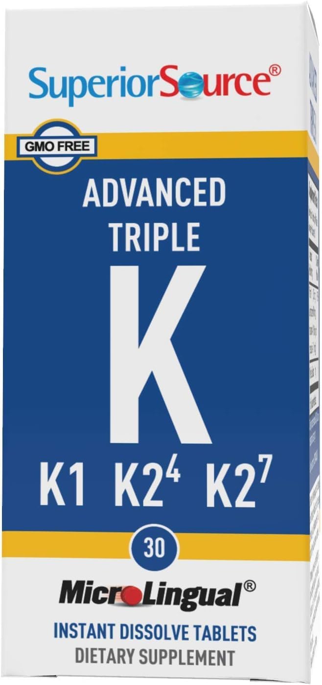 Triple K 3-in-1 Formula Tablets for Healthy Bones, Arteries, Immune & Cardiovascular Support, 30 Count