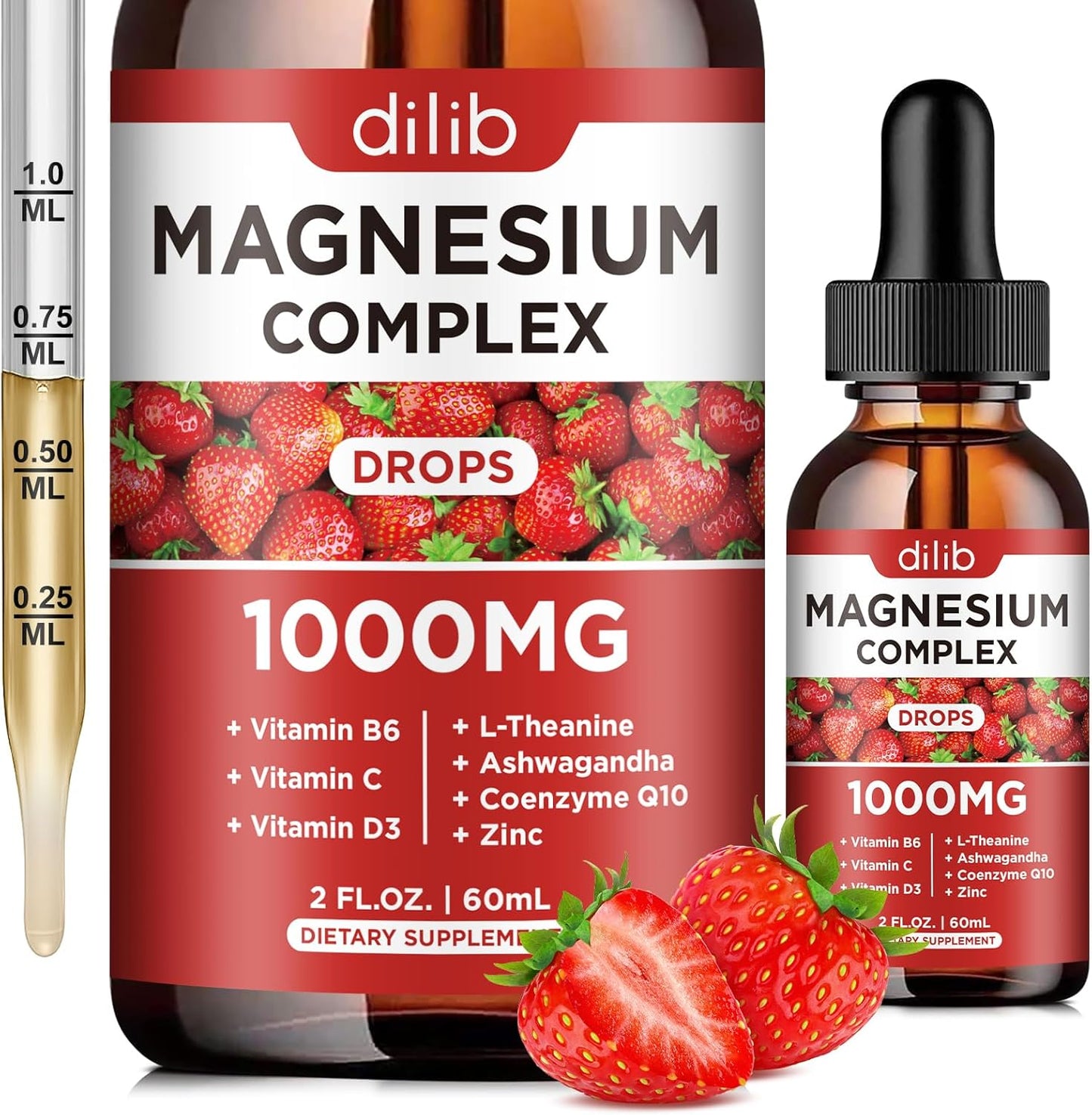 Triple Magnesium Complex Liquid Drops Bundle - dilib Magnesium Glycinate Supplement