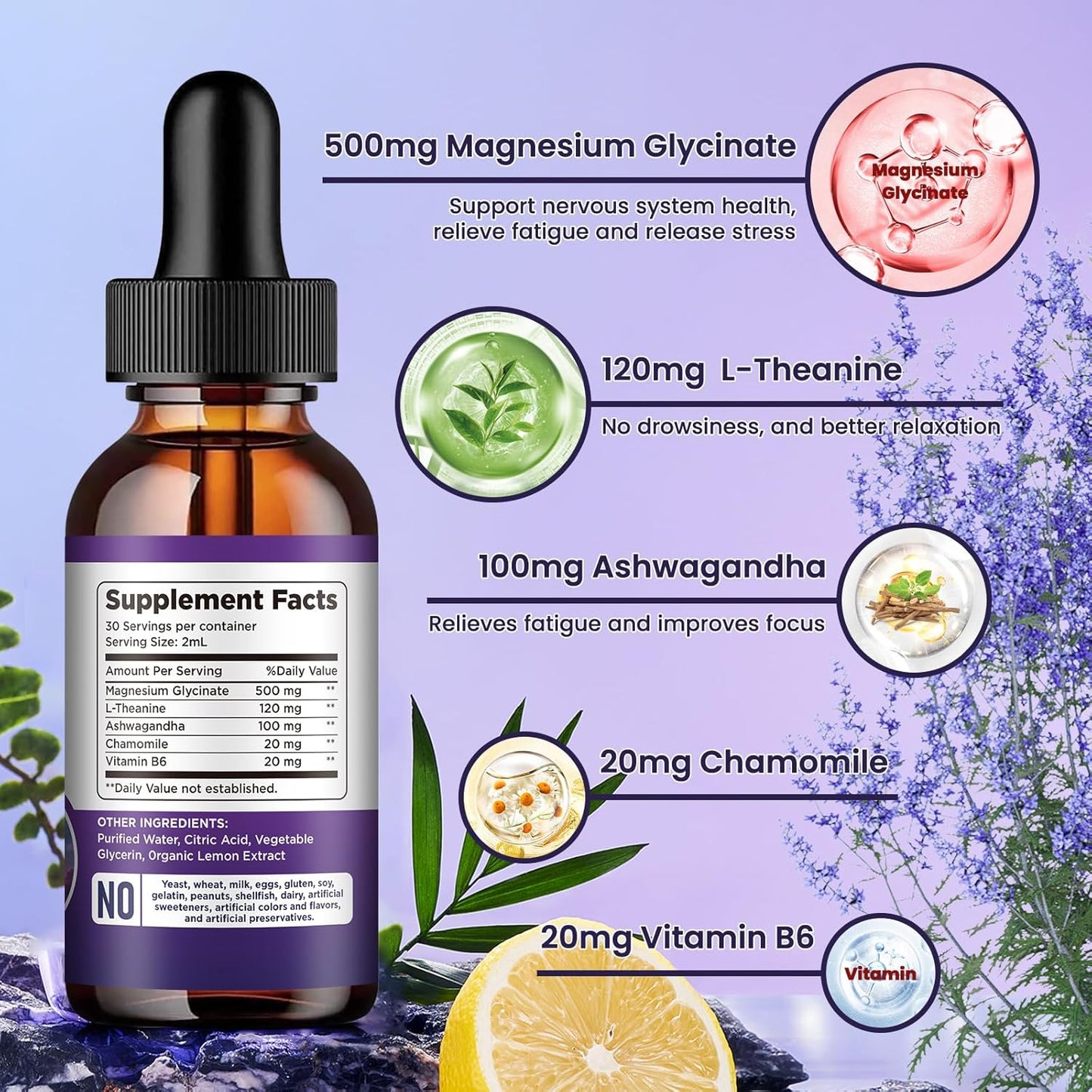 Triple Magnesium Complex Liquid Drops Bundle - dilib Magnesium Glycinate Supplement