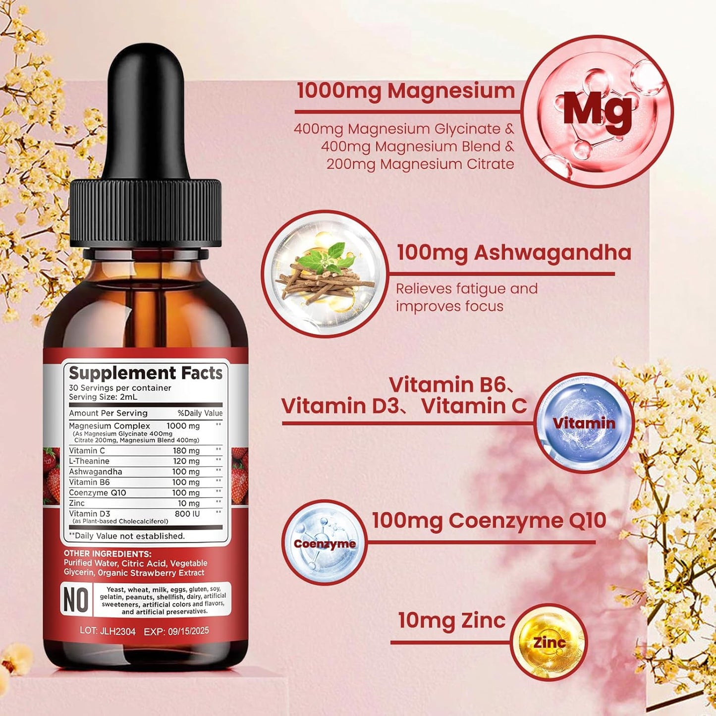 Triple Magnesium Complex Liquid Drops Bundle - dilib Magnesium Glycinate Supplement