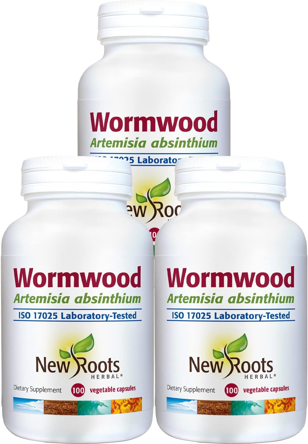 Triple Pack Wormwood Veg Capsules for Appetite, Digestion & Intestinal Balance - Non-GMO & Gluten Free