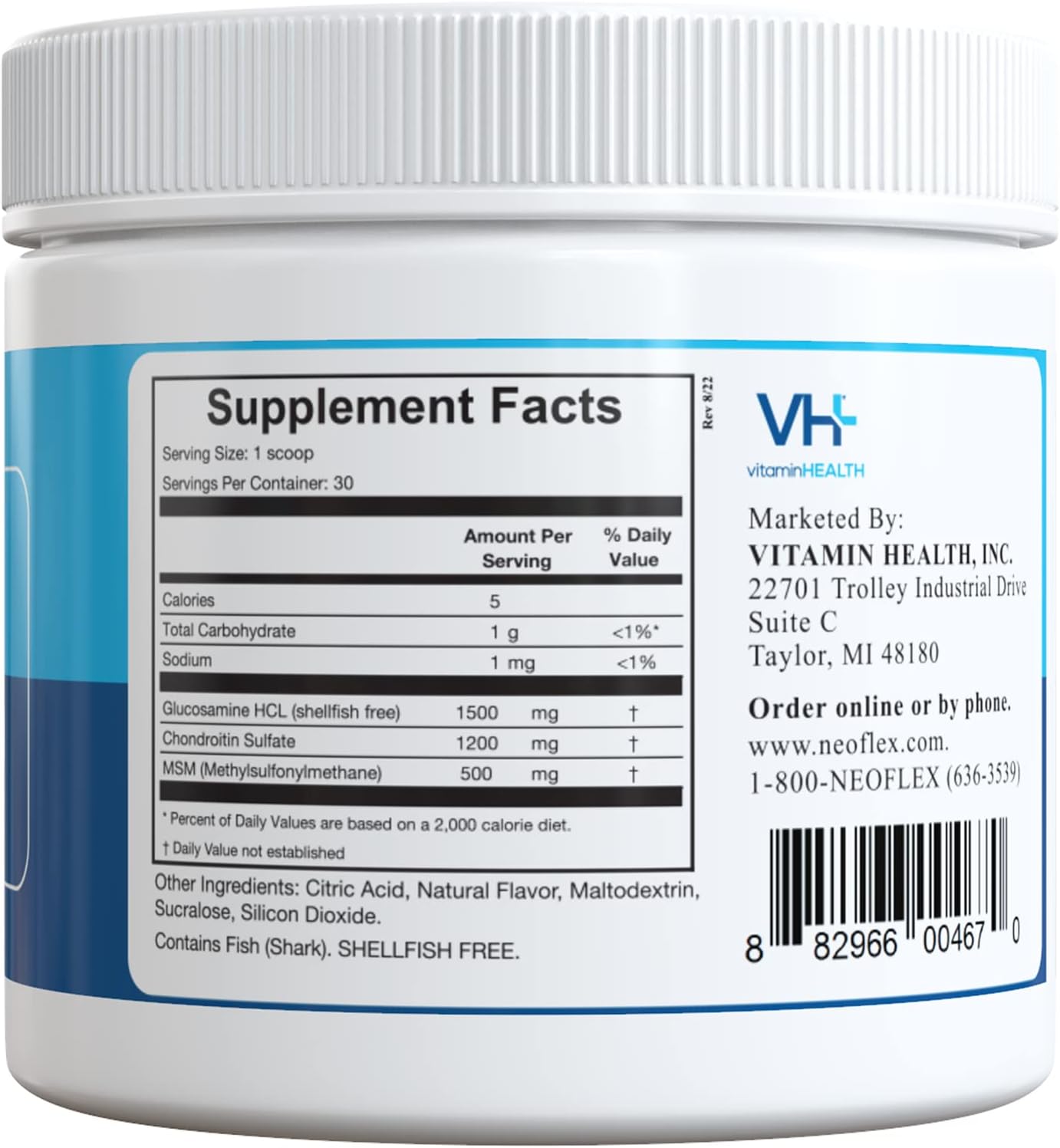 Triple Strength Bone & Joint Health Powder Supplement with MSM, Glucosamine, & Chondroitin - 30 Scoops