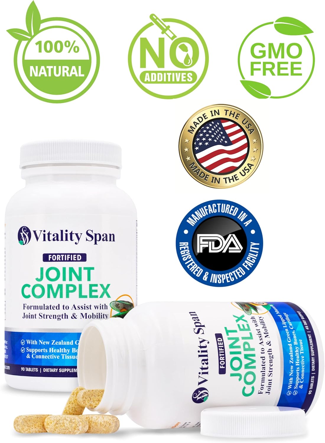 Triple Strength Glucosamine Chondroitin Joint Support Supplement, 90 Tablets, Made in USA