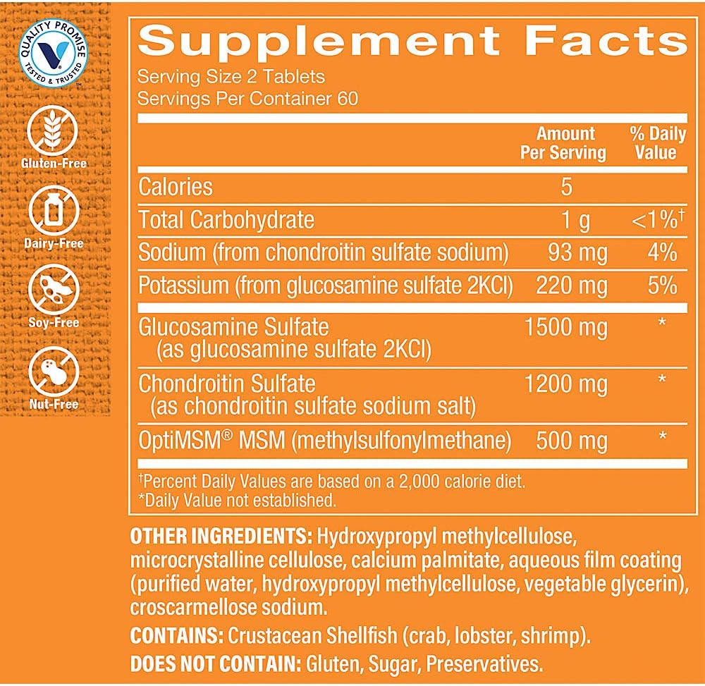 Triple Strength Glucosamine Chondroitin with MSM - 1,500 MG (120 Tablets) from The Vitamin Shoppe