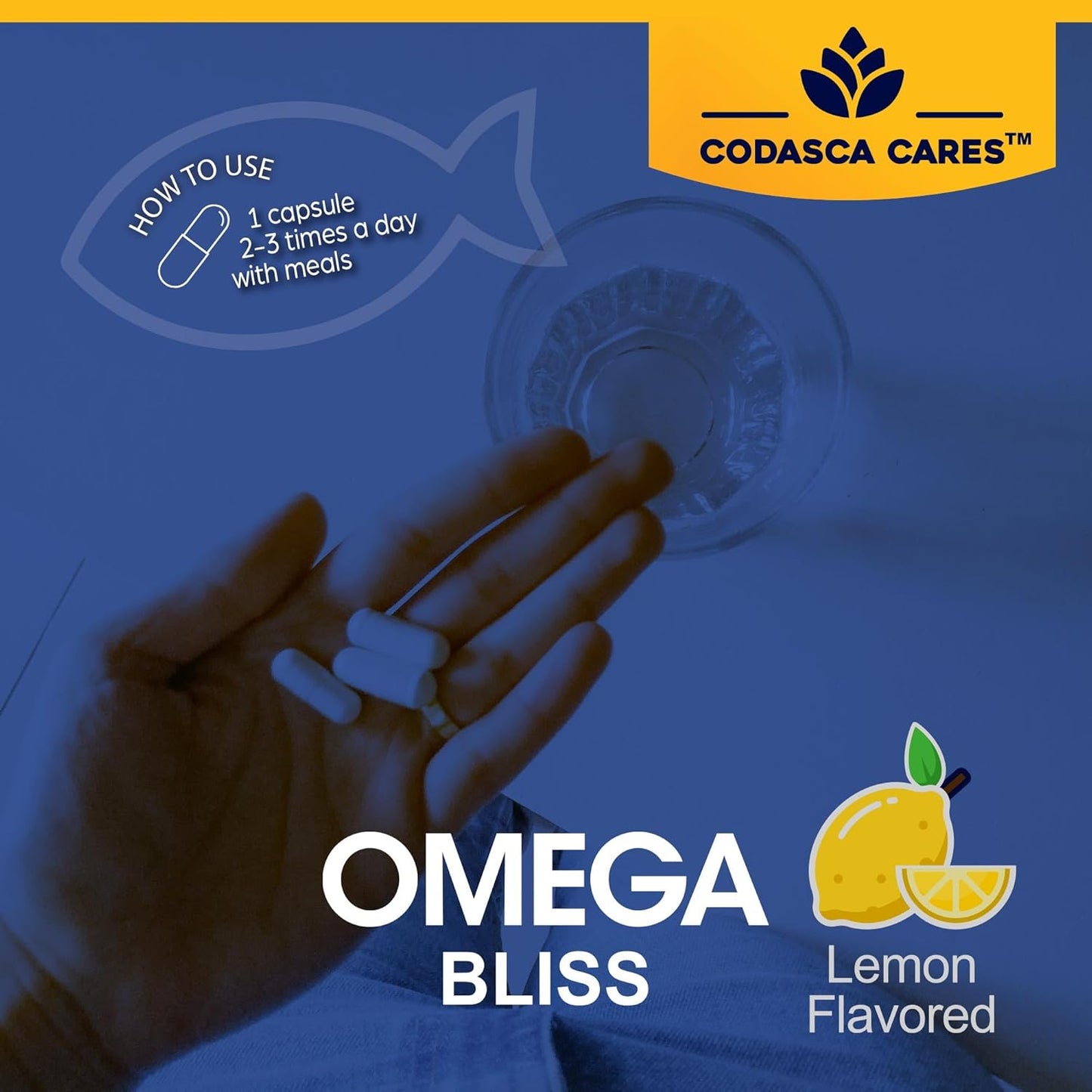 Triple Strength Omega 3 Fish Oil Supplement for Heart, Brain, and Eye Health Support - 60 Burpless Lemon Softgels