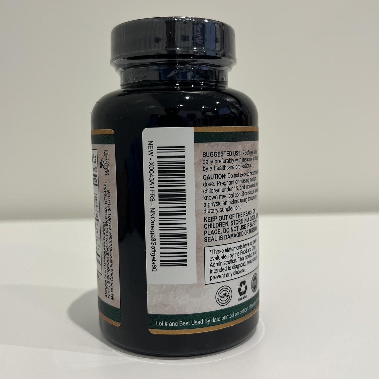 Triple Strength Omega-3 Fish Oil Supplement for Immune, Heart, and Brain Health - 2400 mg, EPA & DHA Fatty Acids - Wild Caught, Non-GMO - 60 Softgels, Lemon Flavor