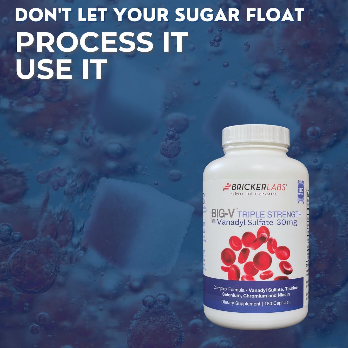 Triple Strength Vanadyl Sulfate Supplement with Taurine, Selenium, Chromium, and Niacin - 90 Capsules