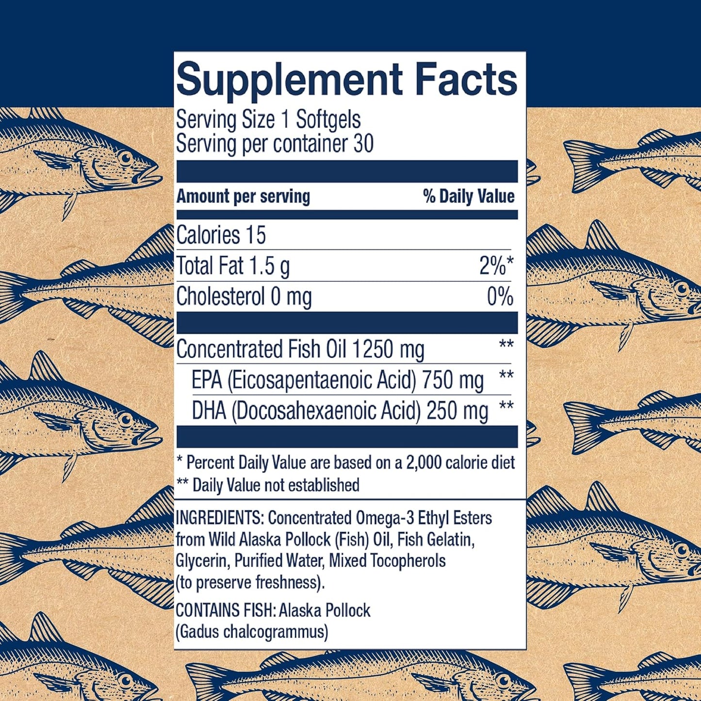 Triple Strength Wild Alaskan Fish Oil Softgels - 1000mg Omega-3s, SQF-Certified - 30 Servings