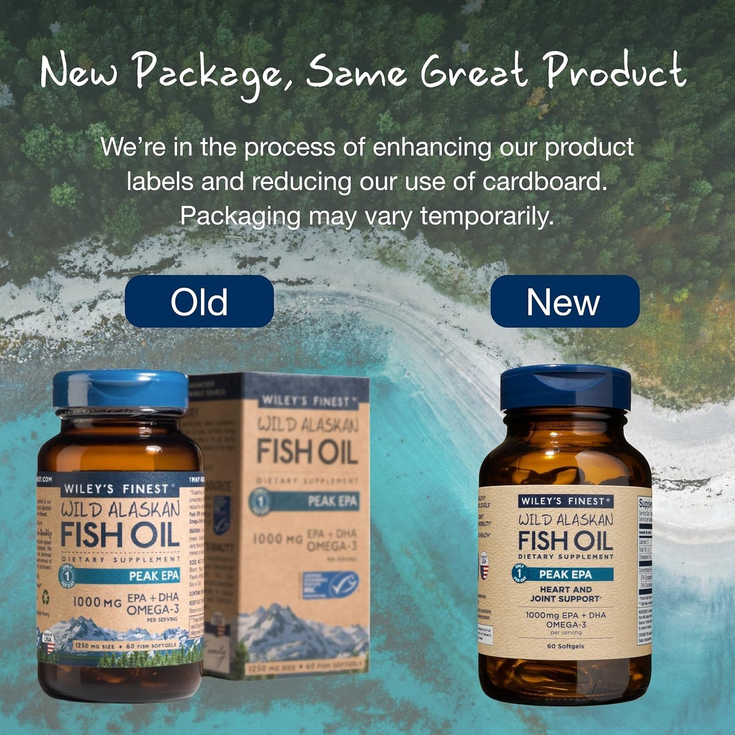 Triple Strength Wild Alaskan Fish Oil with 1000mg Omega-3s - SQF-Certified - 60 Softgels