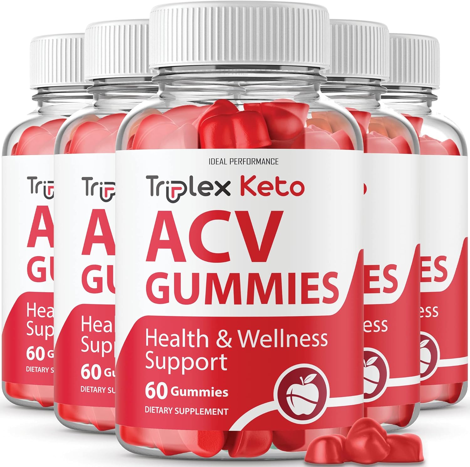 Triplex Keto ACV Gummies - Ideal Performance Bundle of 5 Packs with 300 Gummies - BoostGo Australia