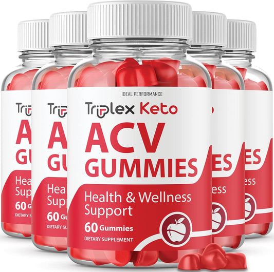 Triplex Keto ACV Gummies - Ideal Performance Bundle of 5 Packs with 300 Gummies - BoostGo Australia