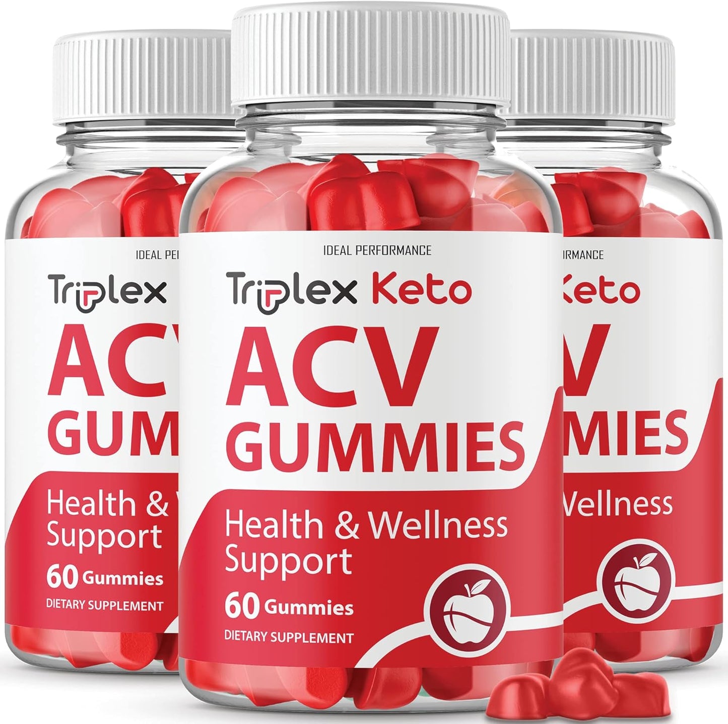 Triplex Keto Gummies Bundle - Ideal Performance ACV Supplement (180 Gummies)