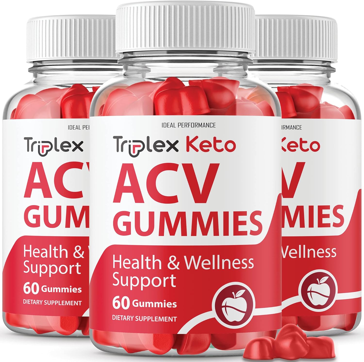 Triplex Keto Gummies Bundle - Ideal Performance ACV Supplement (180 Gummies)