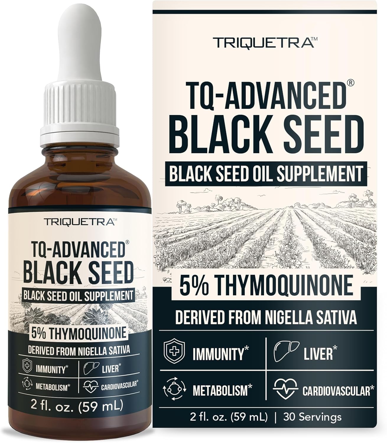 Triquetra Health Black Seed Oil Capsules - 5% Thymoquinone, 100mg per Serving, Vegan, 30 Servings