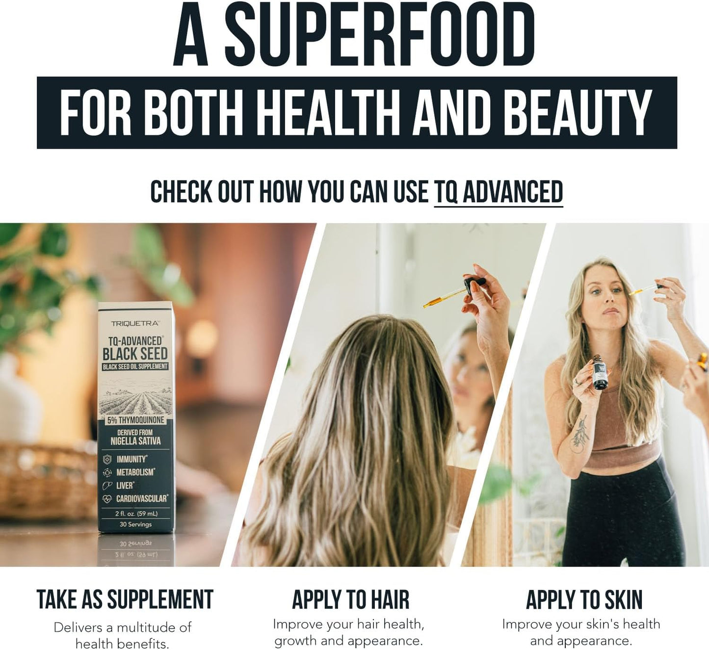 Triquetra Health Black Seed Oil Capsules - 5% Thymoquinone, 100mg per Serving, Vegan, 30 Servings