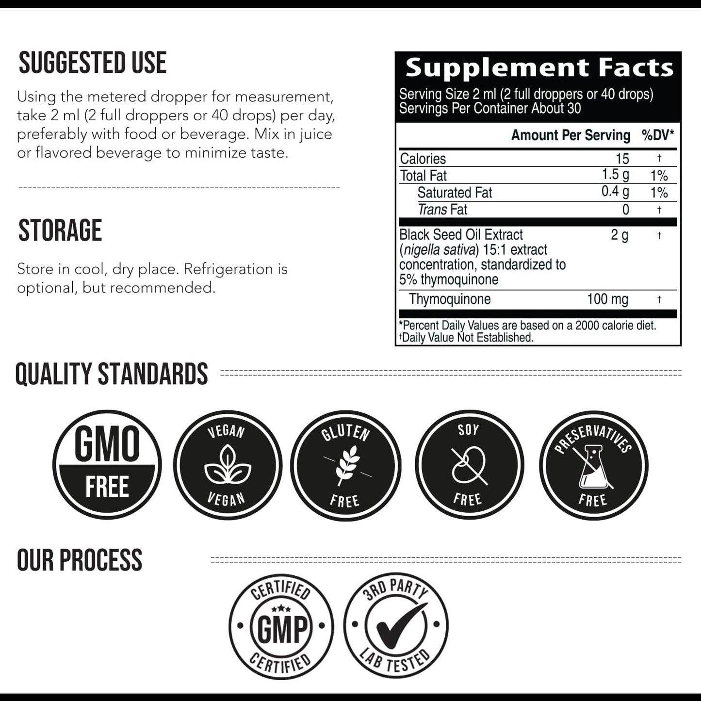 Triquetra Health Black Seed Oil Capsules - 5% Thymoquinone, 100mg per Serving, Vegan, 30 Servings