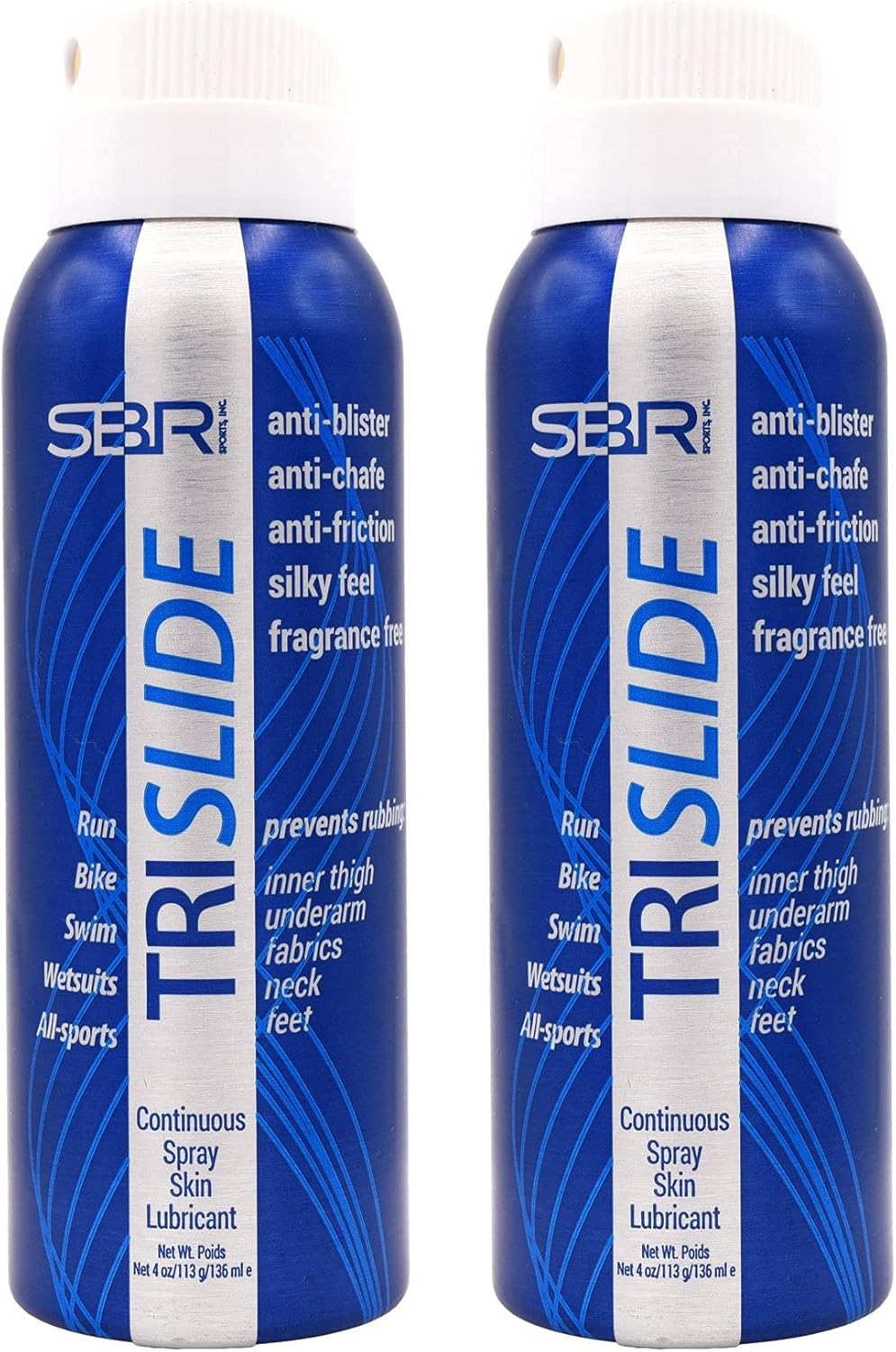 TRISLIDE Anti-Chafe Skin Lubricant Spray - Prevents Chafing and Blisters - Long-Lasting Protection - Pack of 2