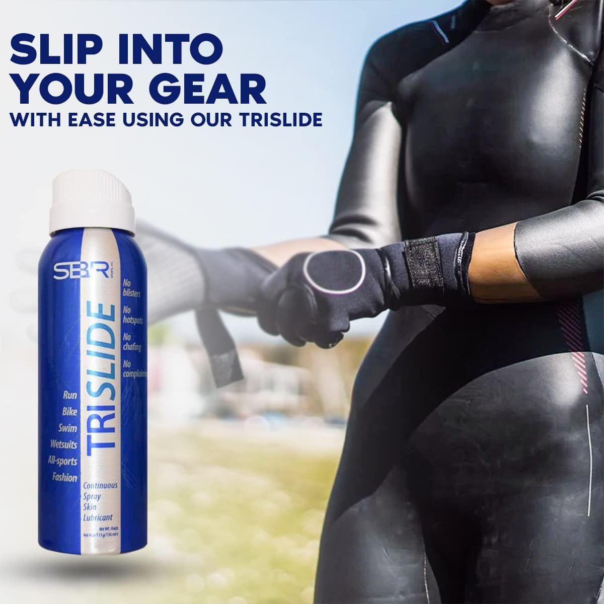 TRISLIDE Anti-Chafe Skin Lubricant Spray - Prevents Chafing and Blisters - Long-Lasting Protection - Pack of 2