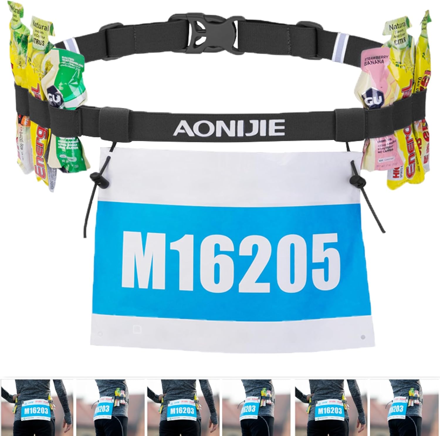 TRIWONDER Race Number Belt for Running, Cycling, Marathon, Triathlon - Bib Holder and Strap for Runners
