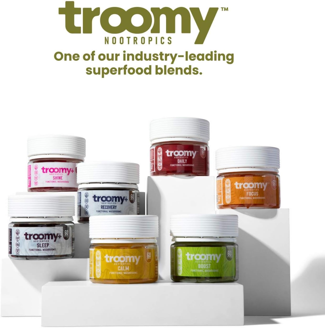Troomy Boost Cordyceps All Natural Mushroom Gummies - 60 Count - Promotes Hyper Focus & Healthy Lifestyle - Lemon Lime Flavor