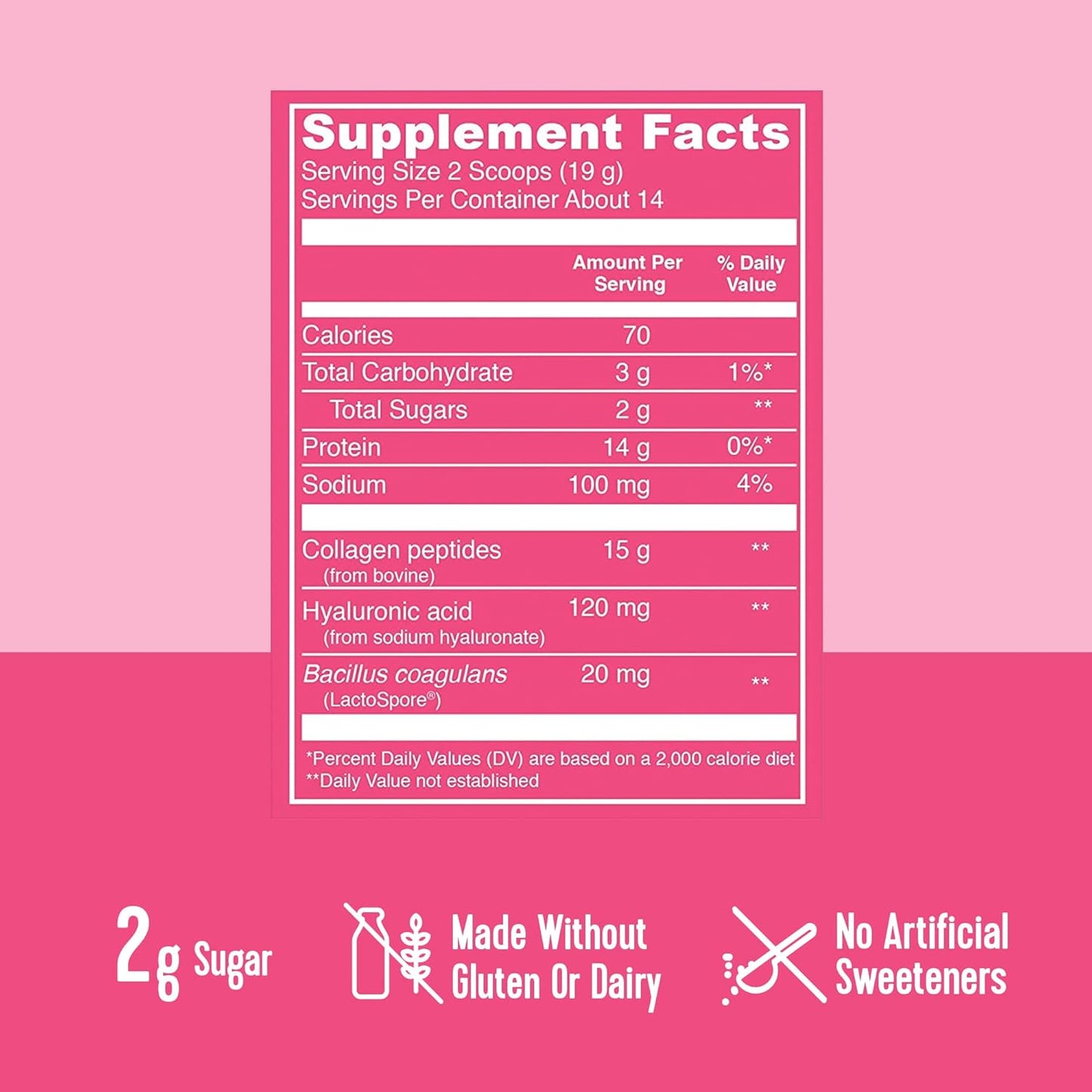 Tropical Hibiscus Collagen Powder with Hyaluronic Acid - Boost Skin Elasticity and Hydration - 15g Collagen Per Serving - Women's Supplement - 9.6oz Canister