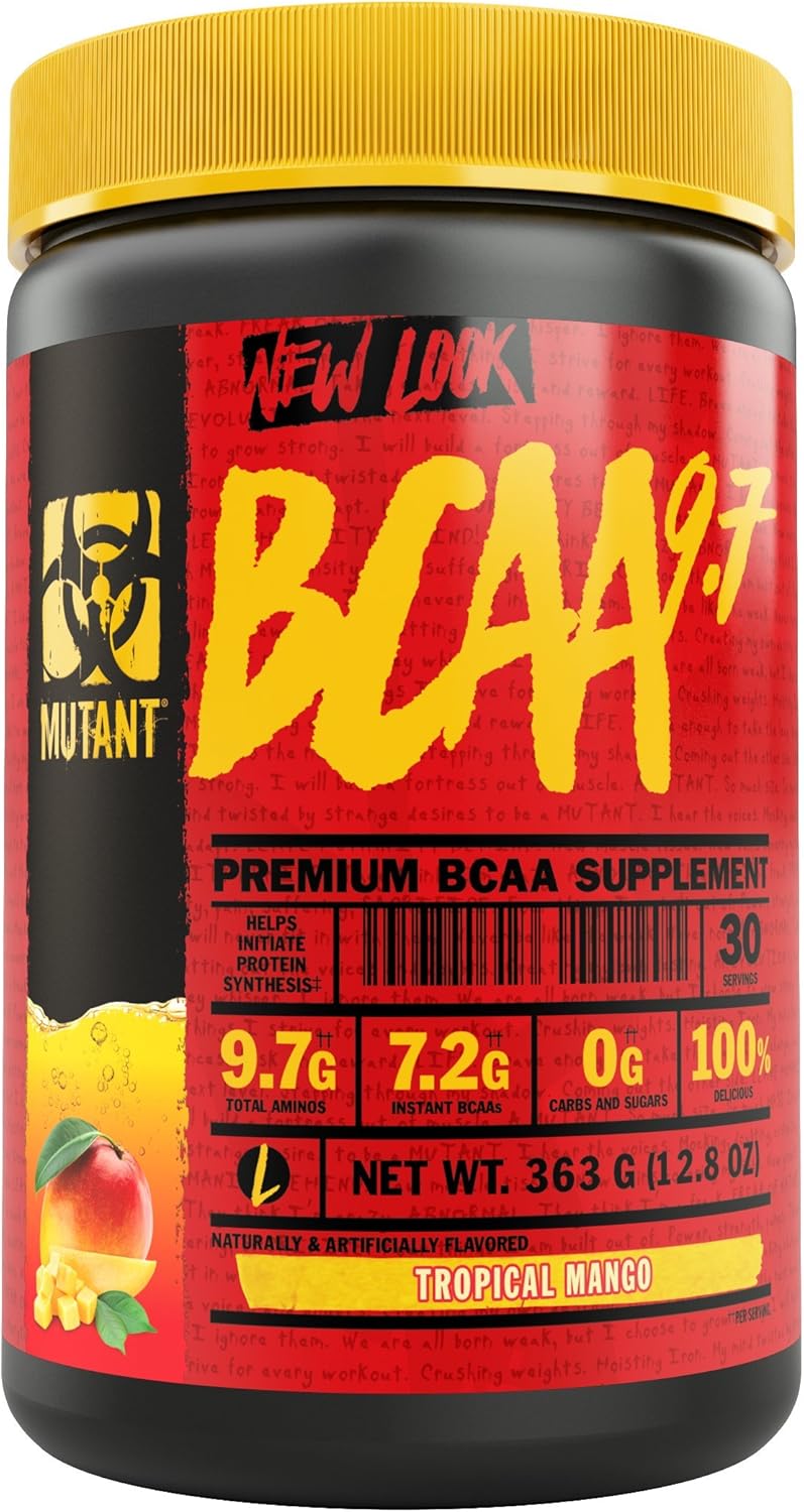 Tropical Mango Mutant BCAA 9.7 Supplement with Micronized Amino Energy Support Stack - 348g