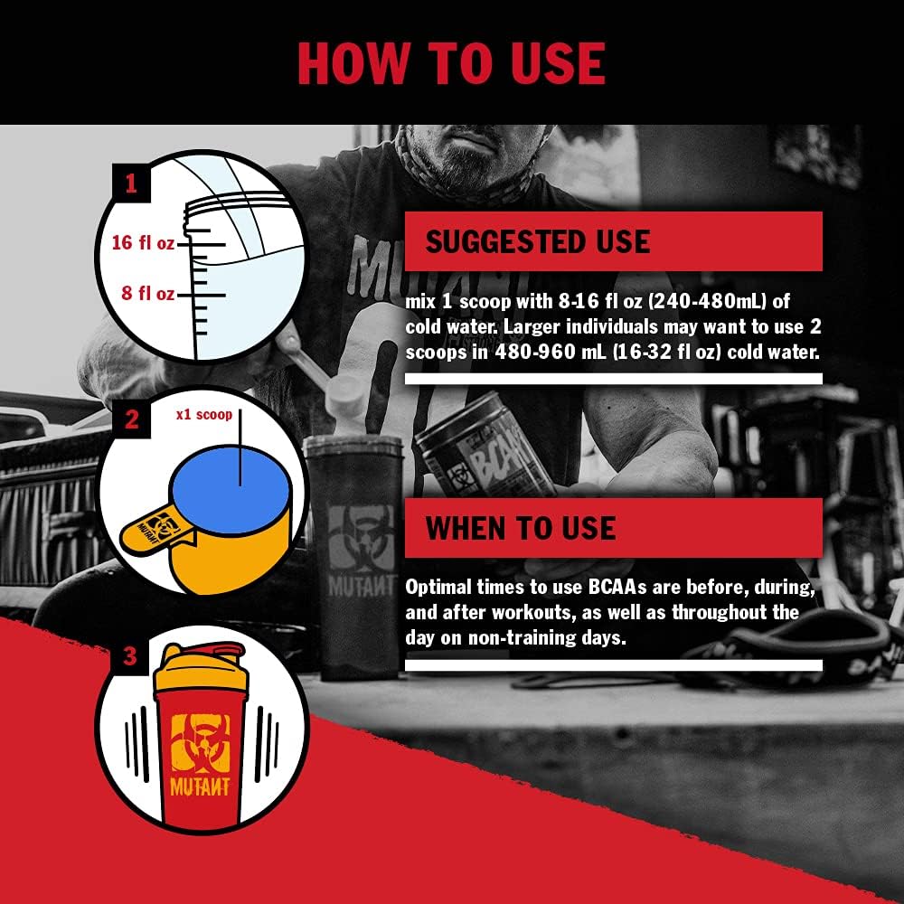 Tropical Mango Mutant BCAA 9.7 Supplement with Micronized Amino Energy Support Stack - 348g