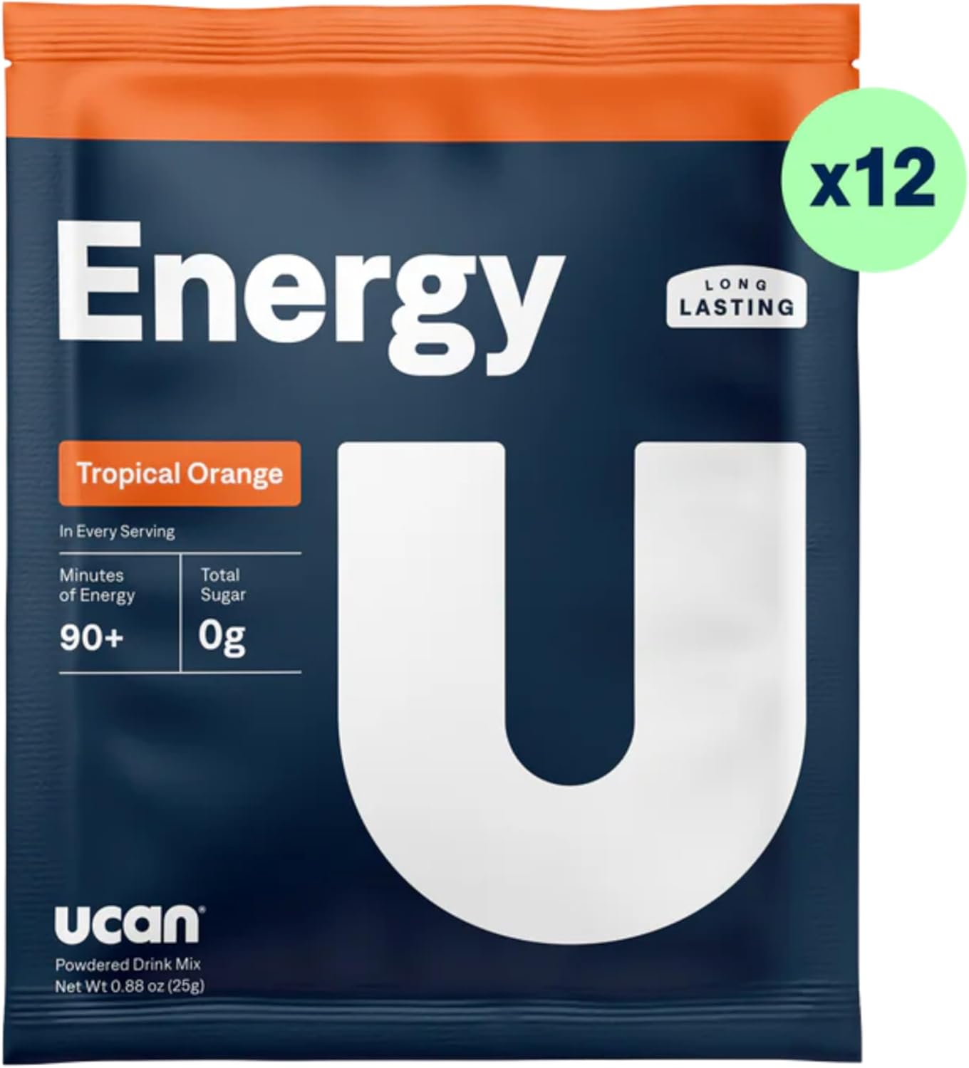 Tropical Orange UCAN Energy Powder for Men & Women - Keto, Sugar-Free Pre & Post Workout, Non-GMO, Vegan, Gluten-Free - Ideal for Runners, Gym-Goers, and Athletes - 12 Servings, 25g - BoostGo Australia
