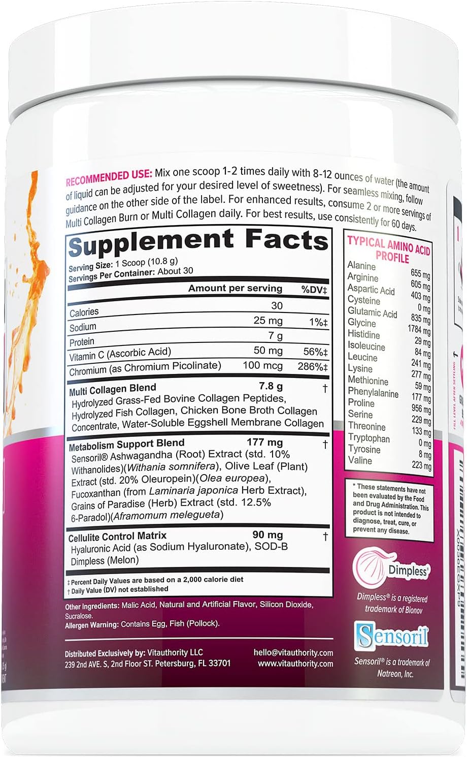 Tropical Punch Multi Collagen Burn with Berberine by Vitauthority