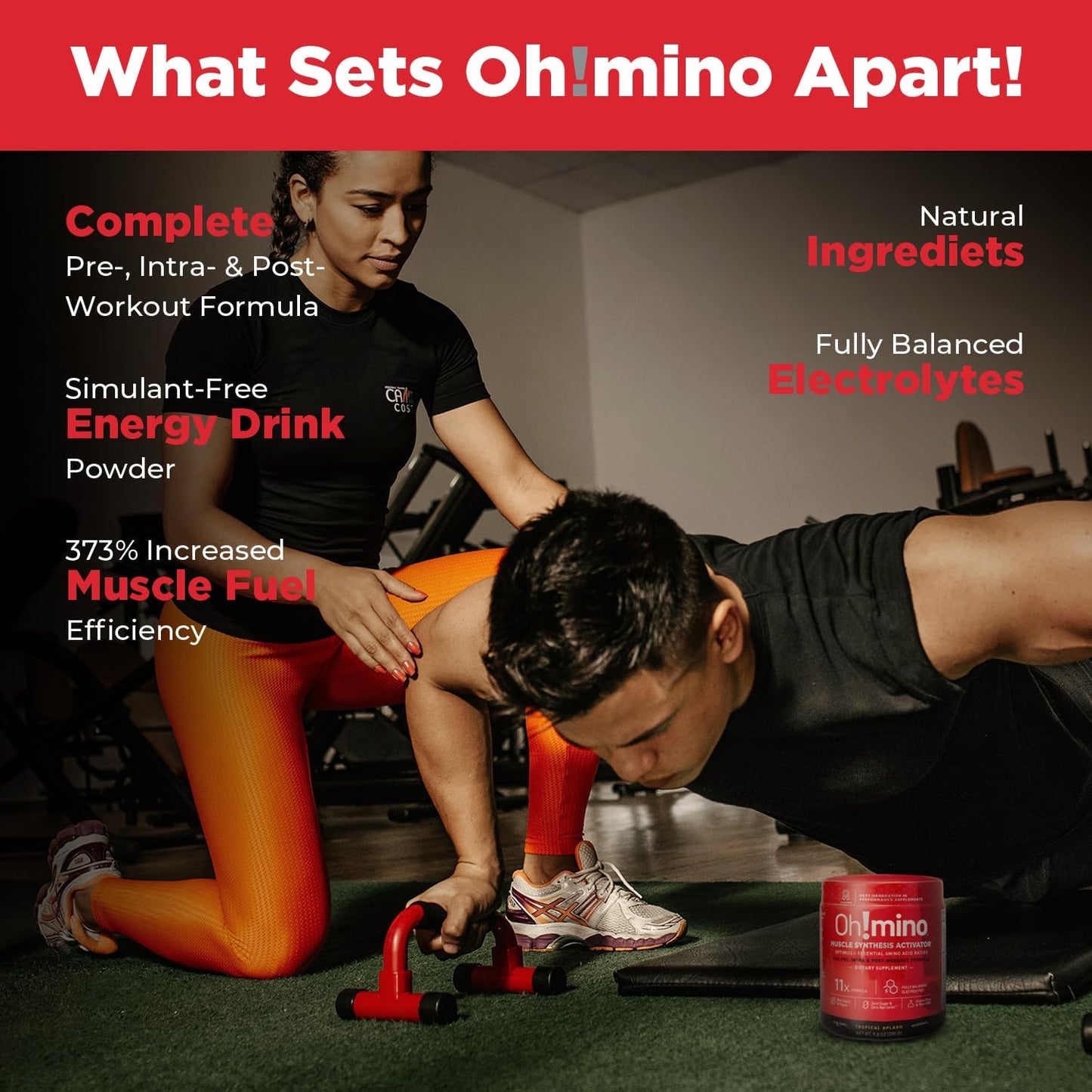 Tropical Splash BCAAs Amino Acids Powder Supplement for Muscle Gain - Non Caffeine, Non Dairy, Vegan - 40 Servings, 280g - Pre & Post Workout Recovery