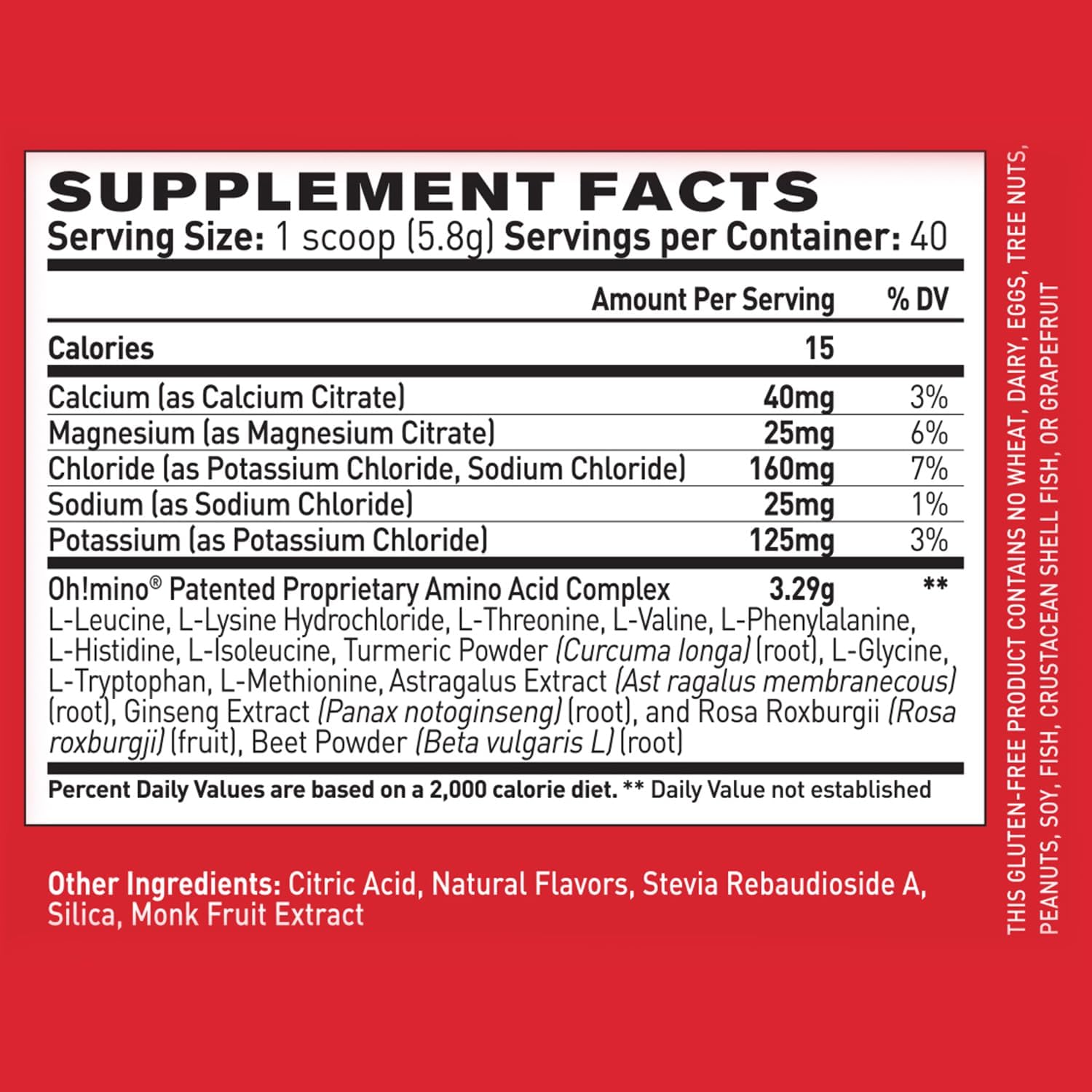 Tropical Splash BCAAs Amino Acids Powder Supplement for Muscle Gain - Non Caffeine, Non Dairy, Vegan - 40 Servings, 280g - Pre & Post Workout Recovery