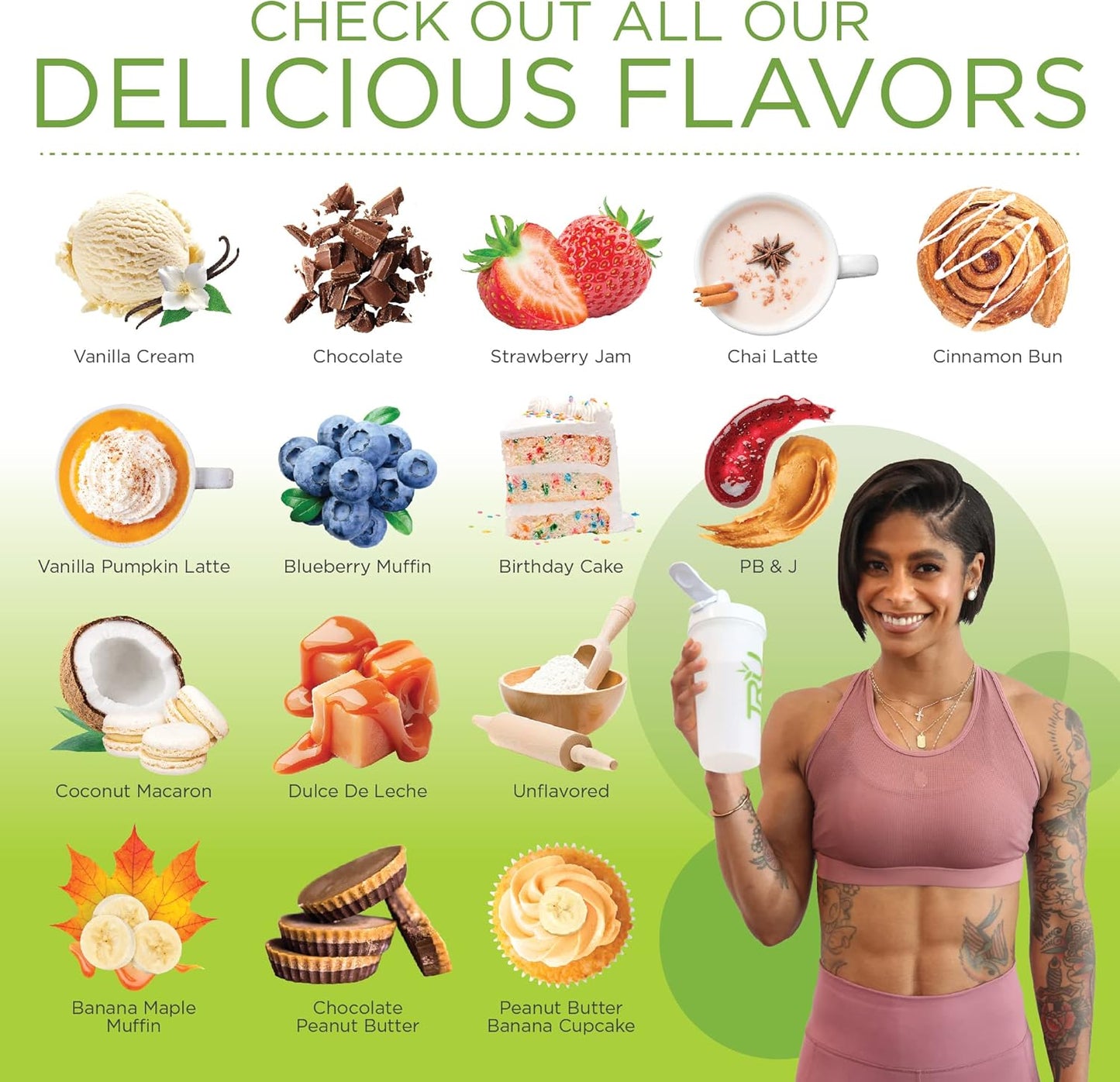 TRU Plant Based Protein Powder with BCAA and EAA, 20g Vegan Protein, 27 Vitamins, No Artificial Flavors - Banana Maple Muffin Flavor - 25 Servings