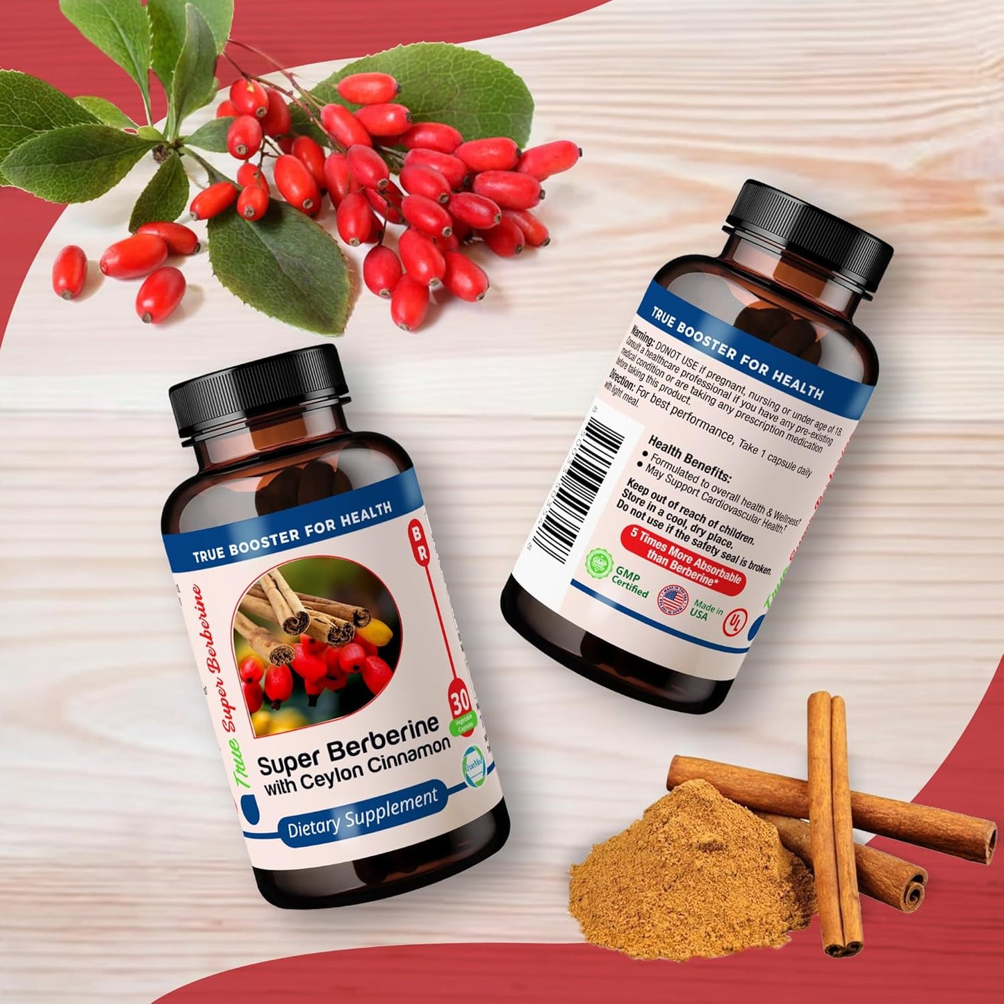 TRUEMED Super Berberine Supplement - High Potency 4250mg Formula for Immune Support and Metabolism Boost