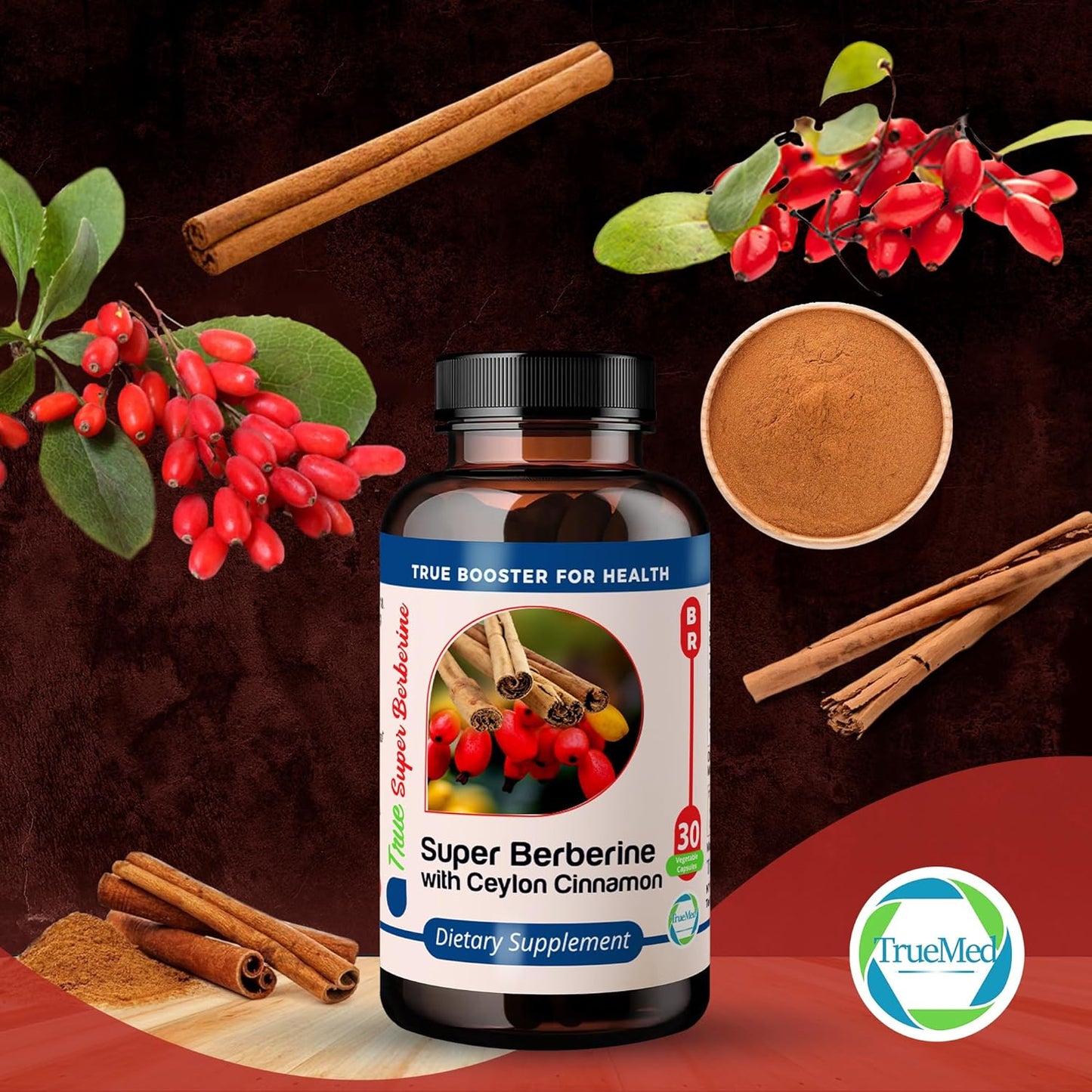 TRUEMED Super Berberine Supplement - High Potency 4250mg Formula for Immune Support and Metabolism Boost