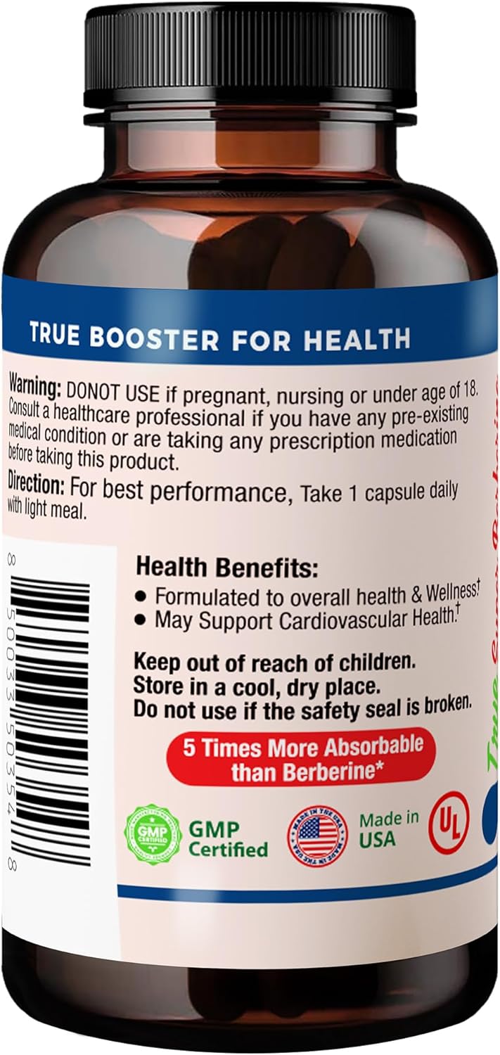 TRUEMED Super Berberine Supplement - High Potency 4250mg Formula for Immune Support and Metabolism Boost