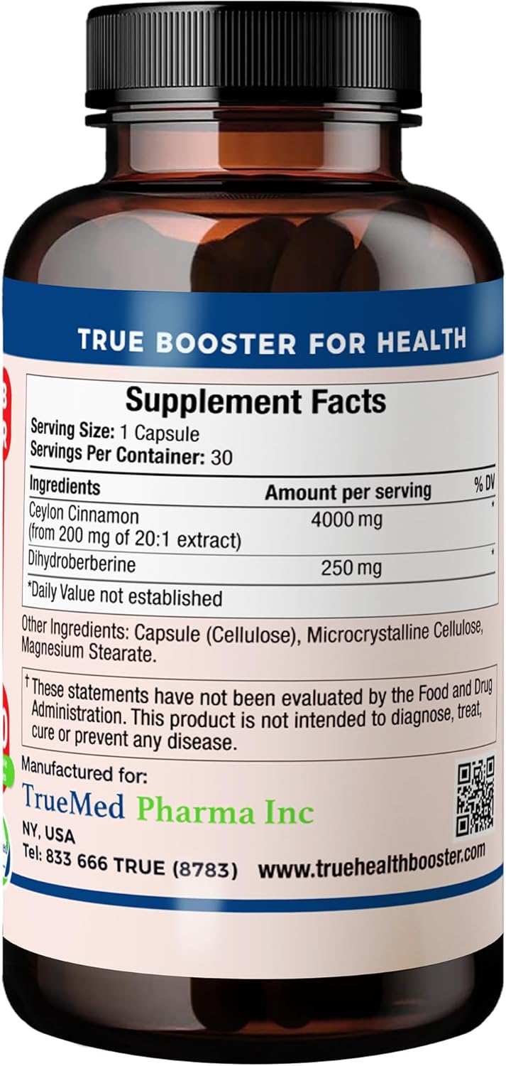 TRUEMED Super Berberine Supplement - High Potency 4250mg Formula for Immune Support and Metabolism Boost