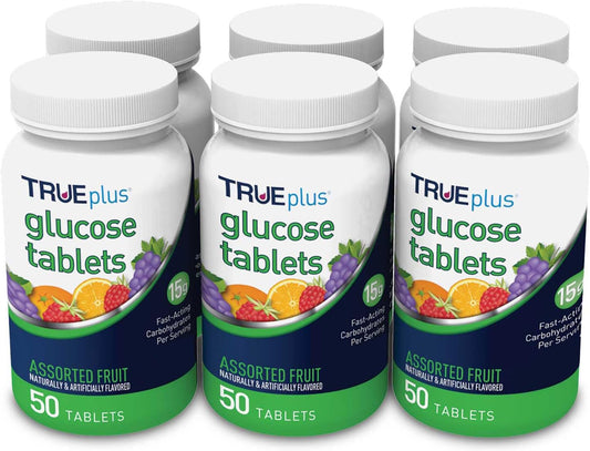 TRUEplus® Assorted Flavor Glucose Tablets - 50ct Bottle, 6 Pack