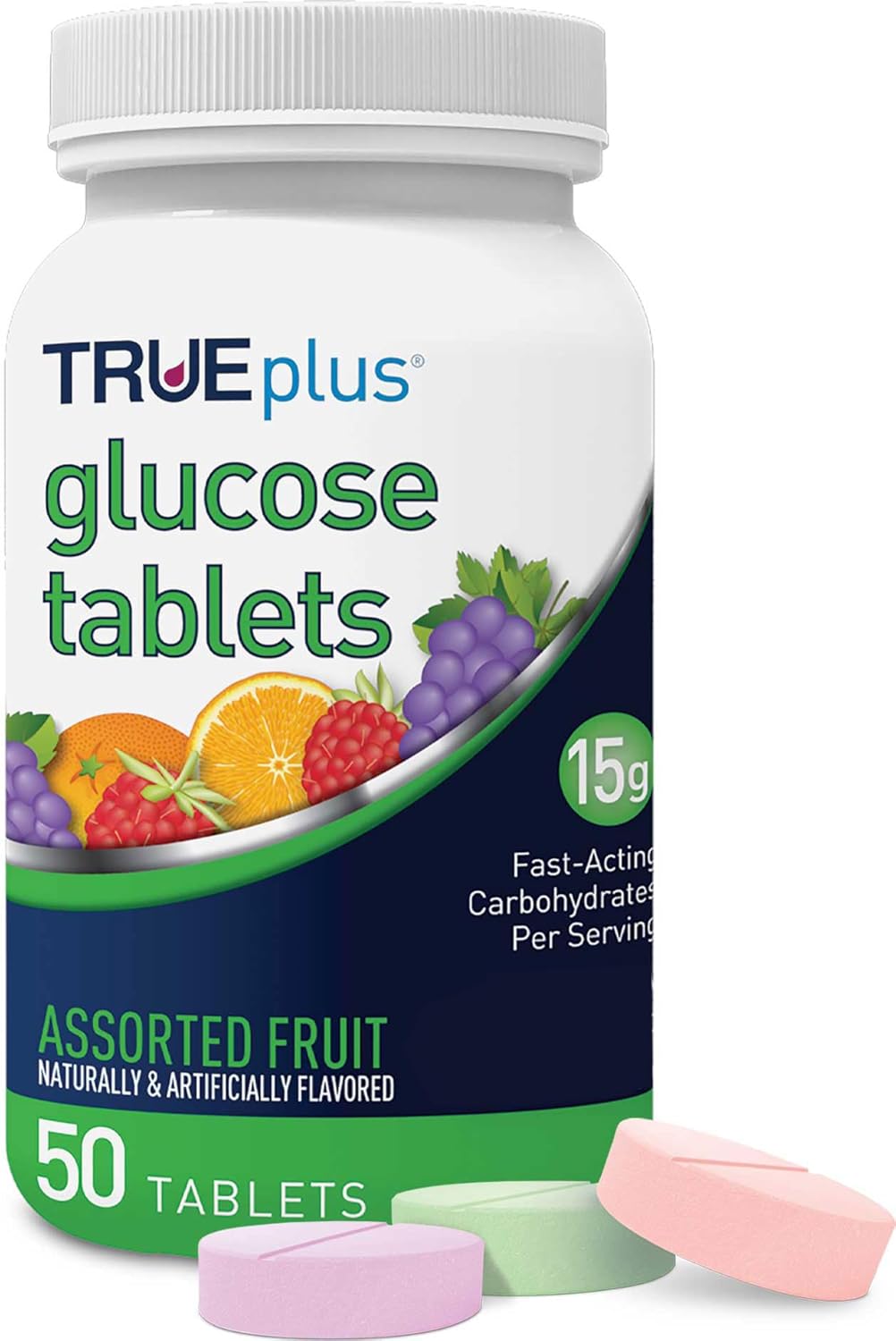TRUEplus® Assorted Flavor Glucose Tablets - 50ct Bottle, 6 Pack