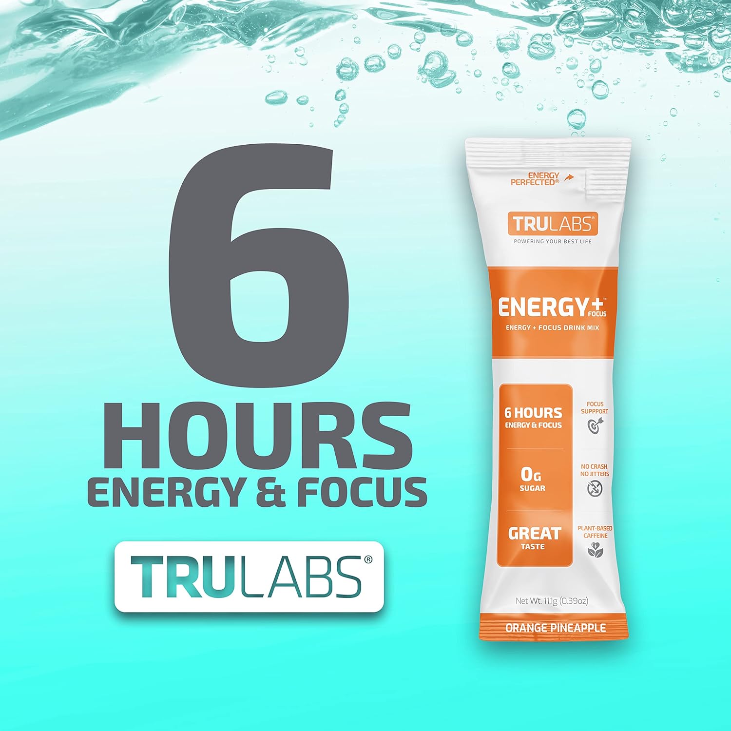 TRULABS Orange Pineapple Powdered Drink Mix for Endurance, Energy, and Focus (10ct)