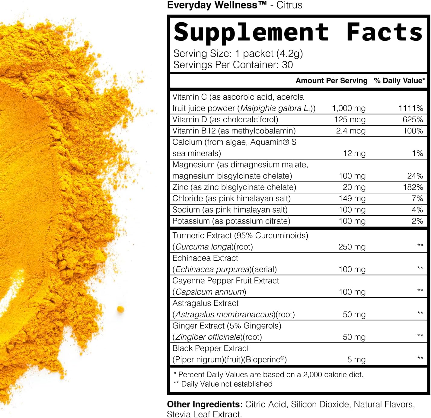 TRULEAN Everyday Wellness Immune Support Shot with Vitamin C, Turmeric, Ginger, Zinc, Echinacea - Sugar & Gluten Free - 30 Packets