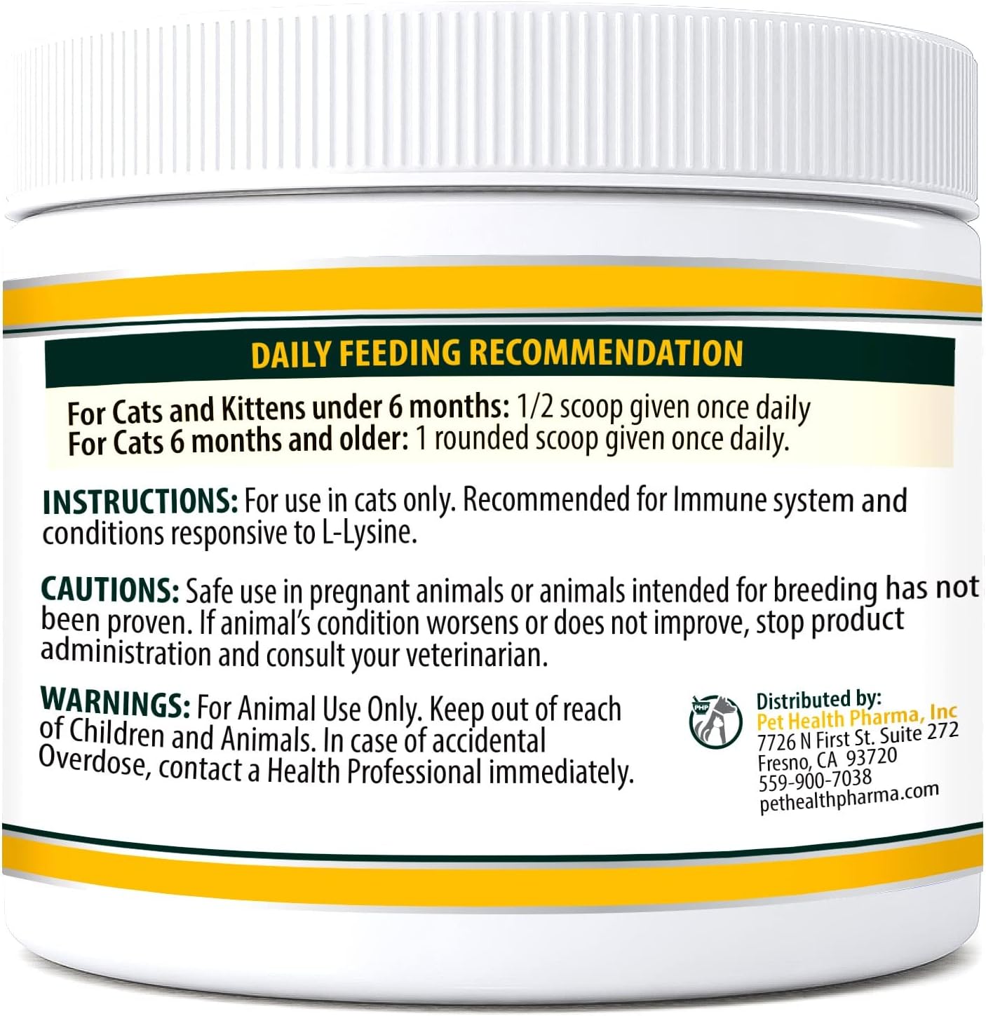 Trulysine Plus L-Lysine Oral Powder for Cats 8oz - Immune Support, Sneezing, Runny Nose, Watery Eyes - Chicken Liver Flavor - All Ages - Made in the U.S.A