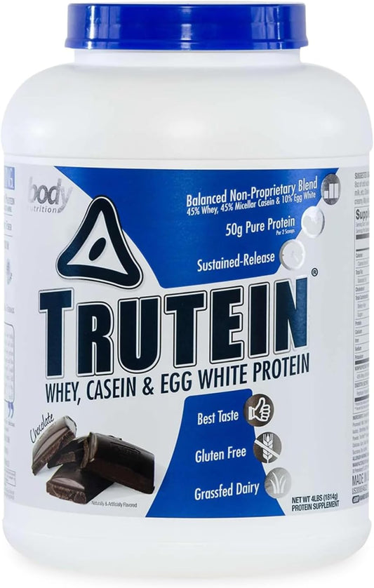Trutein High Protein Powder: Grass Fed Whey, Gluten-Free Chocolate Shake - 4lb