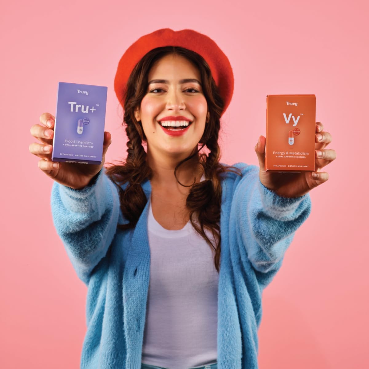 Truvy Tru+ Dual Appetite Suppressant - Weight Loss Kit for Women & Men - 30-Day Supply - 56 Capsules - Blood Chemistry - Dietary Supplements