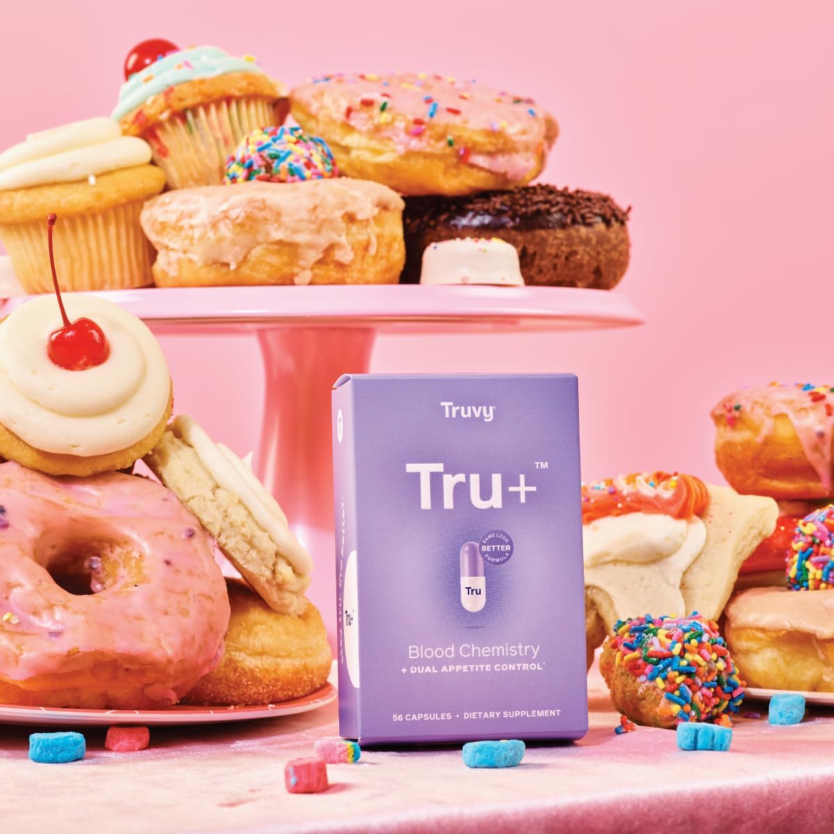 Truvy Tru+ Dual Appetite Suppressant - Weight Loss Kit for Women & Men - 30-Day Supply - 56 Capsules - Blood Chemistry - Dietary Supplements