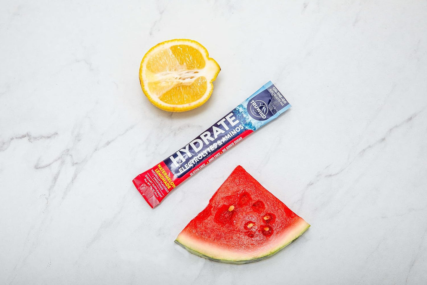 TruWild Natural Hydration Powder - Vegan Electrolytes & Amino Acids, Sugar-Free Single Serve Recovery Drink with Magnesium for Muscle Support (Watermelon Lemonade)