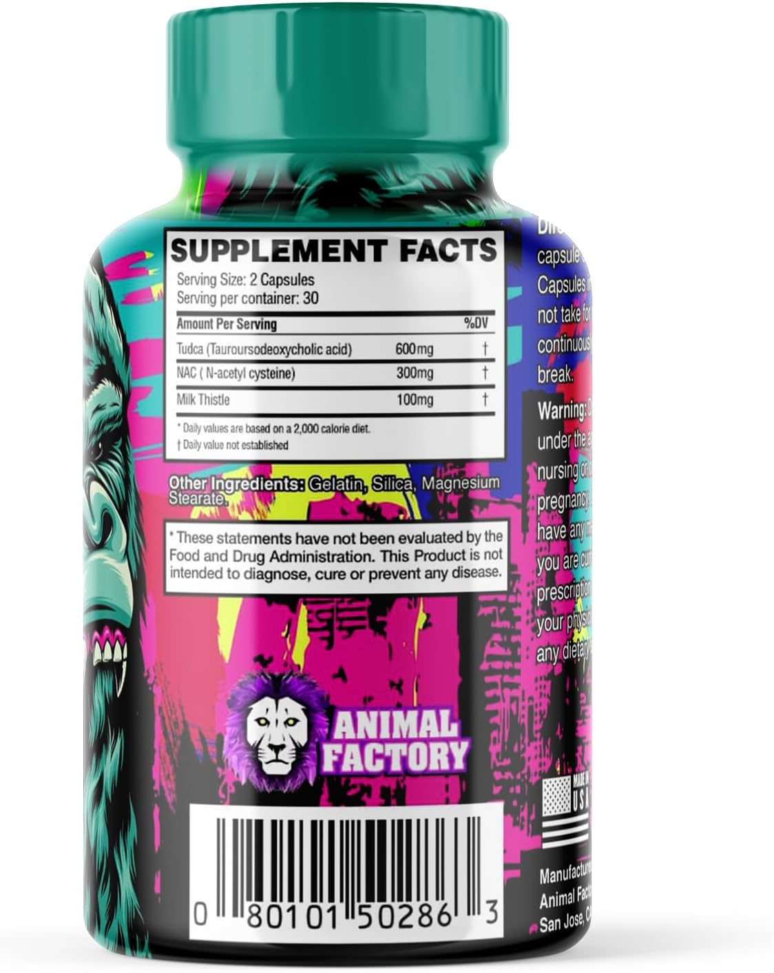 Tudca + NAC Liver Support Supplement - 600mg Tudca with 300mg N-Acetyl Cysteine for Anti-Aging Liver Support - Tauroursodeoxycholic Acid - 60 Capsules
